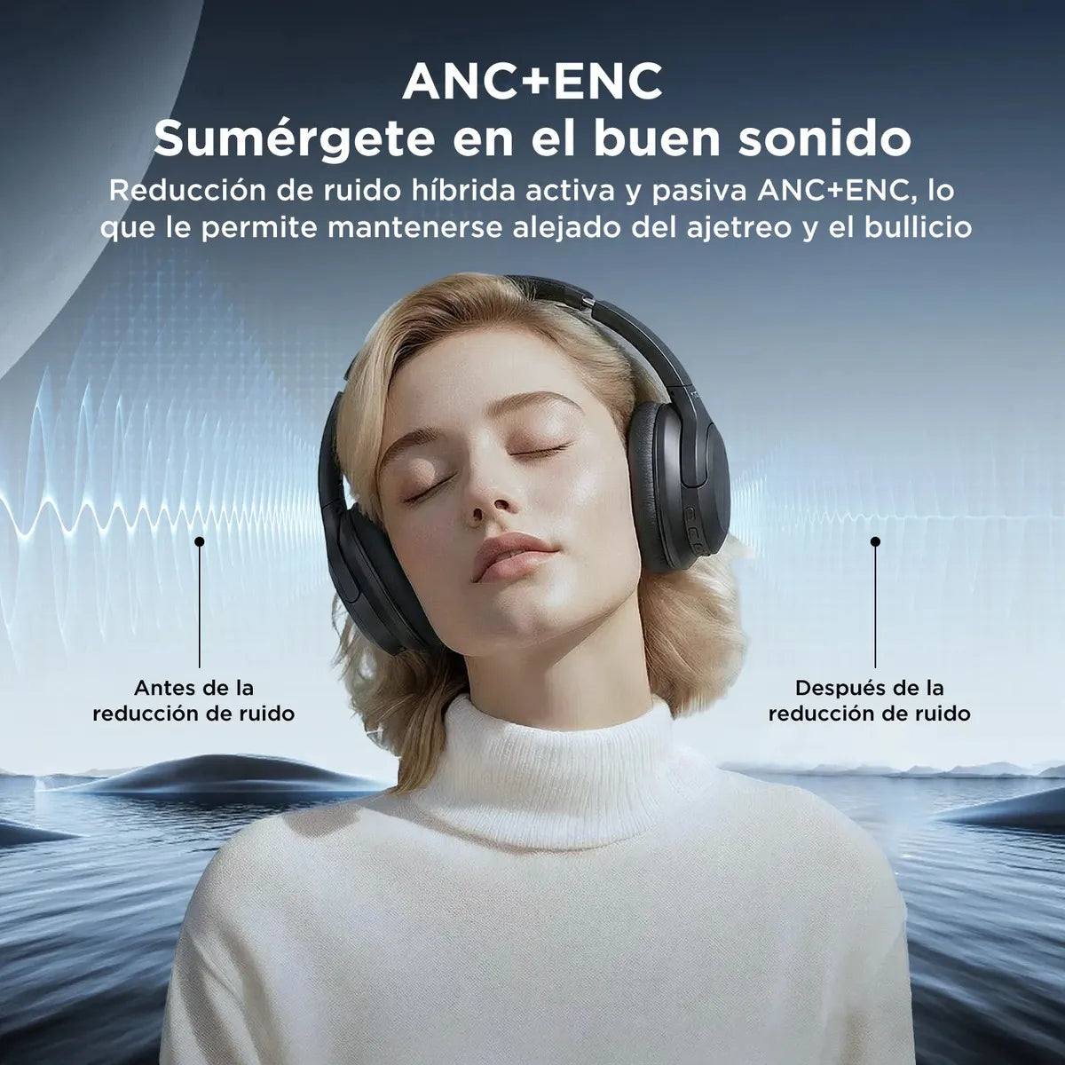 Audífonos HTC HP02 ANC + ENC Bluetooth 5.3 - DoiexTech